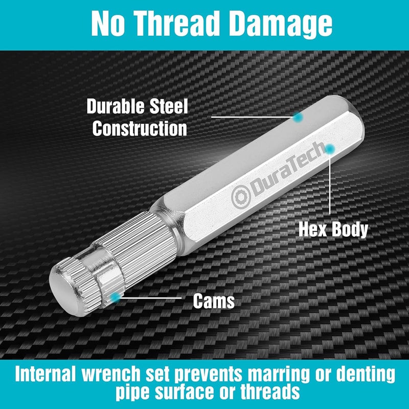 DURATECH Internal Pipe Wrench Set, Pipe Nipple Extractor Set, 3-Piece, 3/8",1/2" and 3/4" Pipe Capacities, Organizer Pouch Included - Image 3